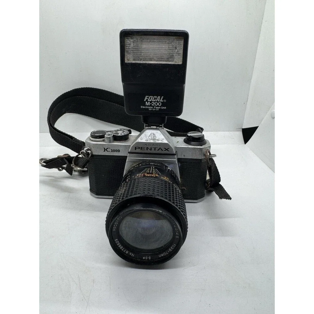 Pentax ASAHI K1000 Camera SLR 35mm W/ ProSpec 35-70mm f/3.5-4.5 Manual Focus Len